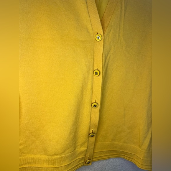 Tory Burch Sweater Cardigan Yellow Large Wool - Picture 3 of 9